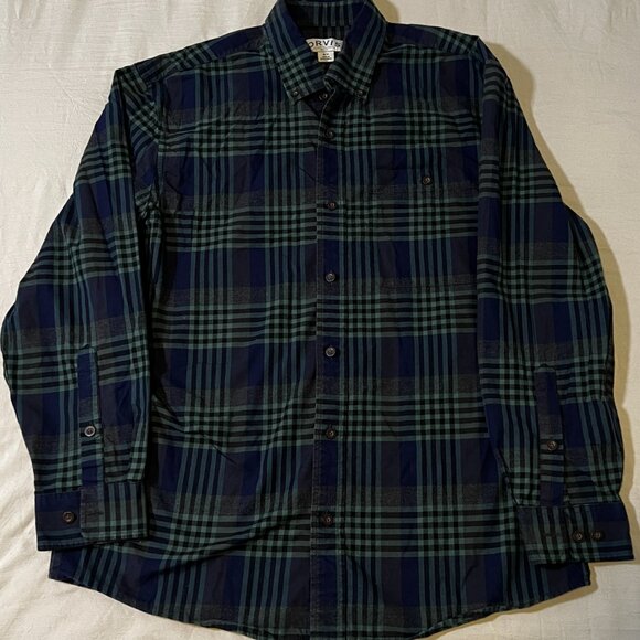 ORVIS Button Down Mens‎ Shirt M Long Sleeve Plaid Outdoor Classic Collection - Picture 1 of 8